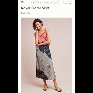 New Anthropologie sz SP Koyal Floral skirt